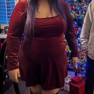 Old Navy Burgundy Long Sleeve Dress